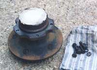 disc removed from hub and tape over bearing